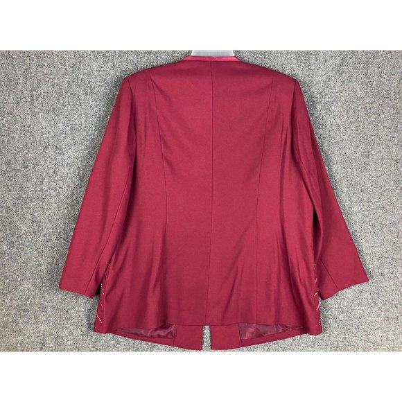 Candlelight & Champagne Blazer Women's 22W 100% Polyester Burgundy Adults - Picture 6 of 7